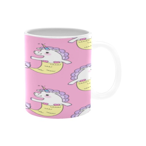 Cute Mermaid Unicorn Mug White Mug(11OZ)