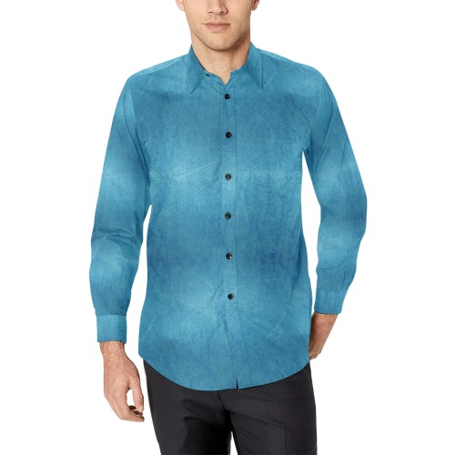 Leather Blue Light by Artdream Men's All Over Print Casual Dress Shirt (Model T61)