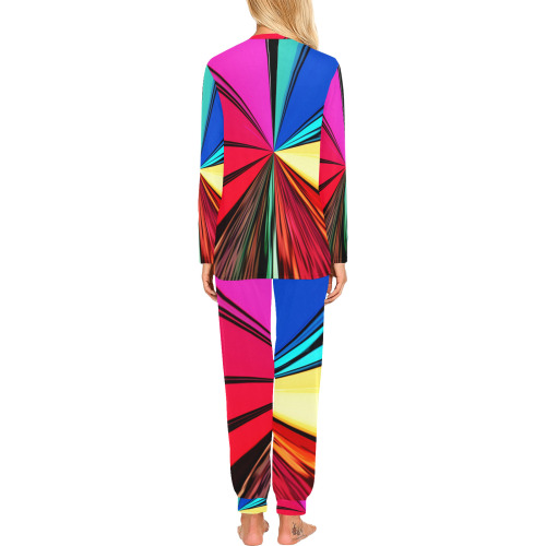 Colorful Rainbow Vortex 608 Women's All Over Print Pajama Set