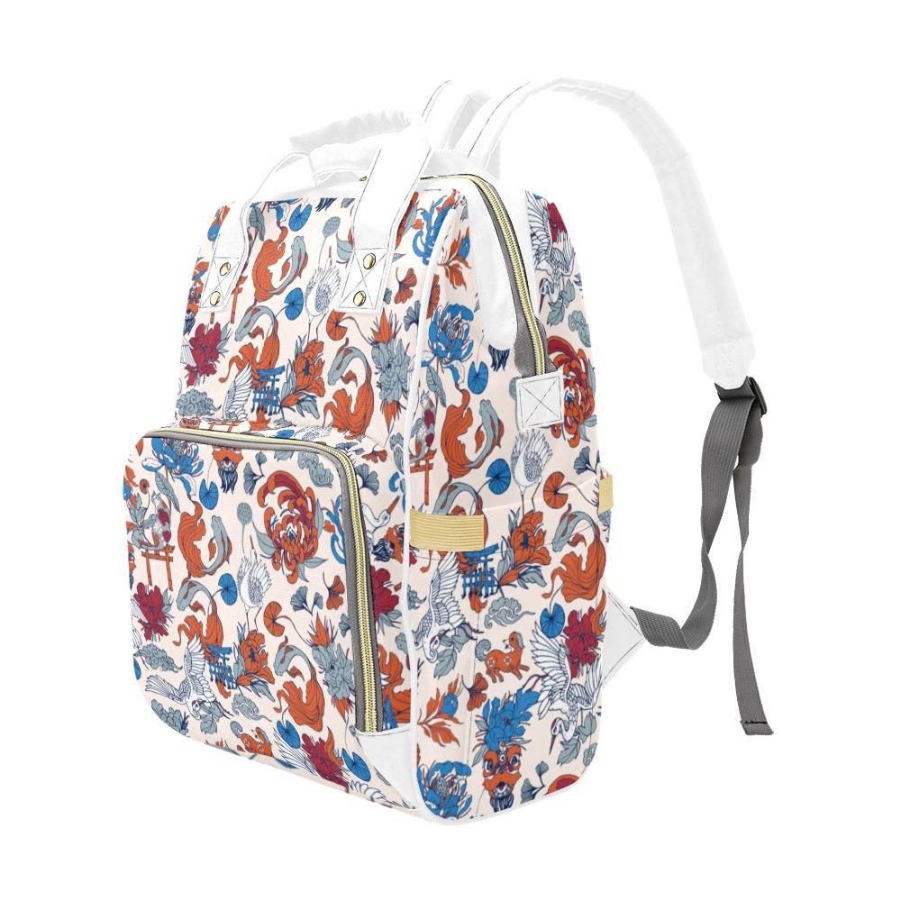 Wild Asian pattern I Multi-Function Diaper Backpack/Diaper Bag (Model 1688)