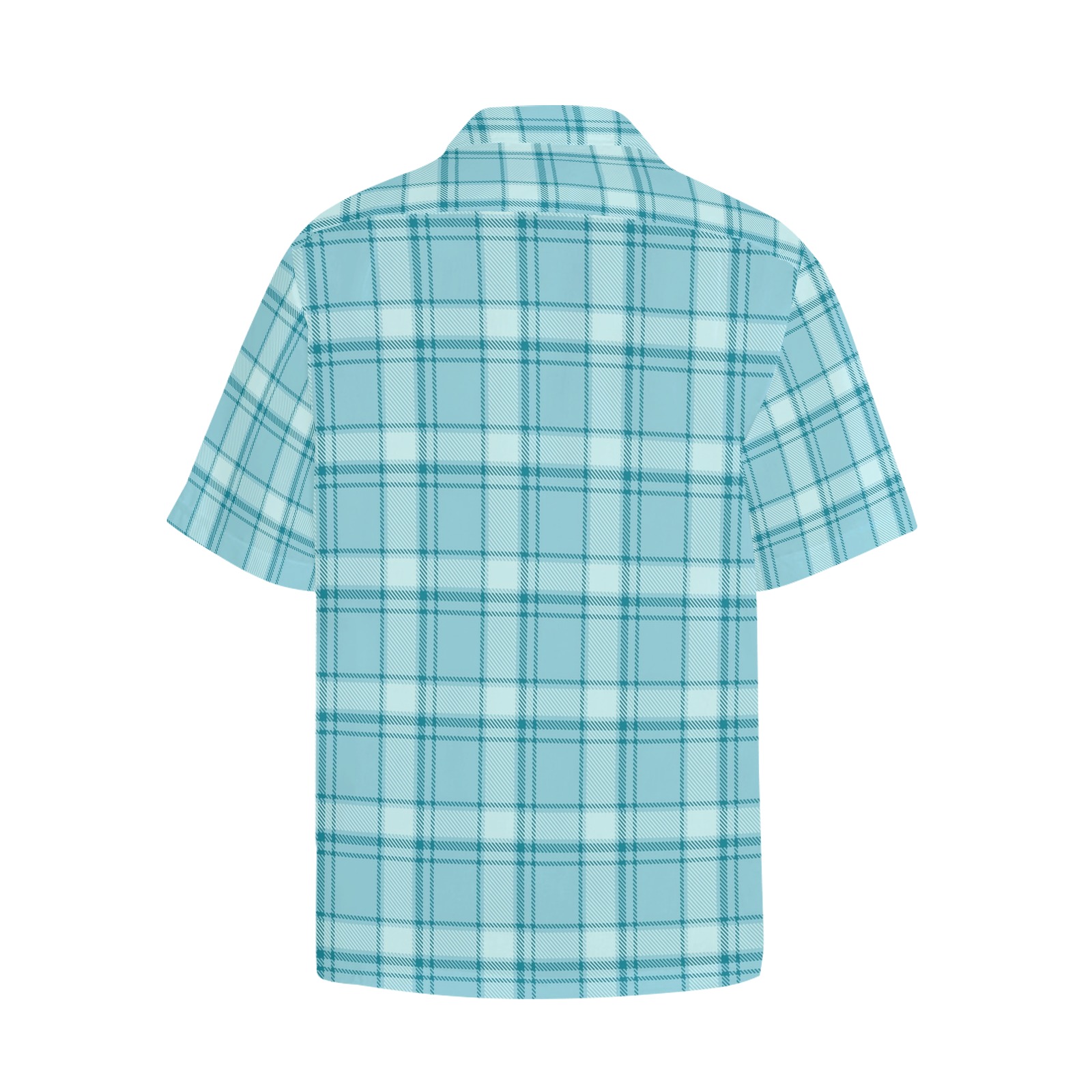 checks (29) Hawaiian Shirt with Chest Pocket (Model T58)