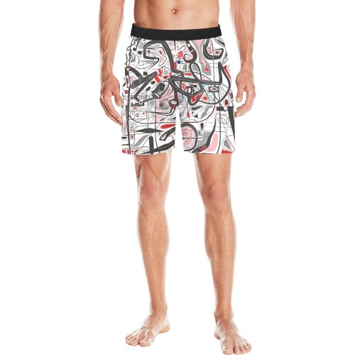 Model 2 Men's Mid-Length Pajama Shorts (Model L46)