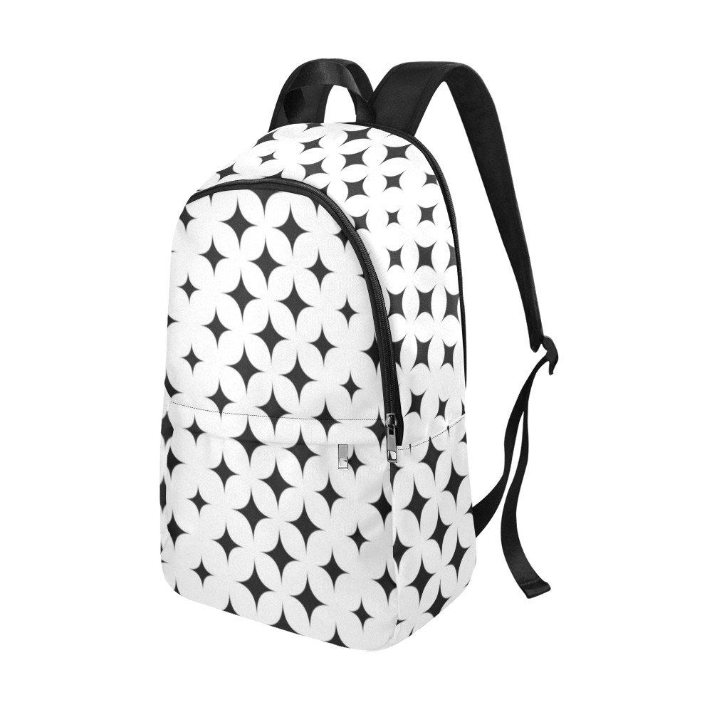 Black and White Fabric Backpack for Adult (Model 1659)