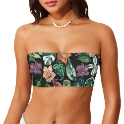 Tropical plants nature G Chest Wrap Bikini Top (Model S36)