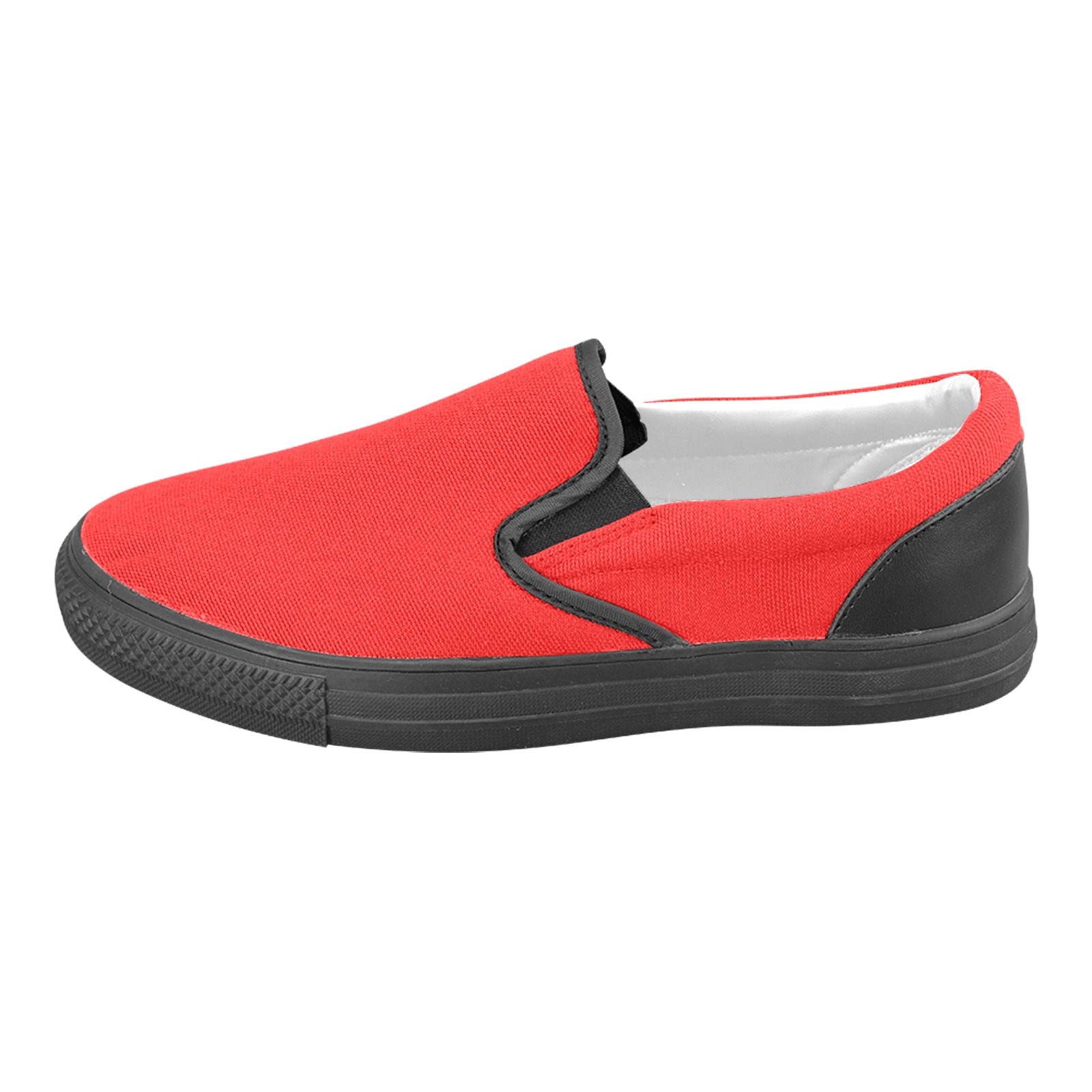 Merry Christmas Red Solid Color Men's Unusual Slip-on Canvas Shoes (Model 019)