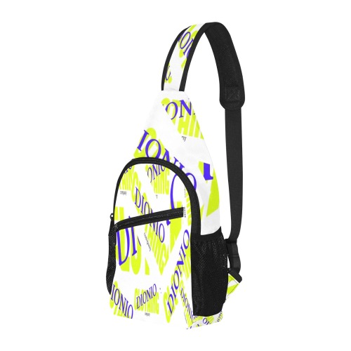 Dionio Clothing - Company Chest Bag 1 (White, blue & Yellow) All Over Print Chest Bag (Model 1719)