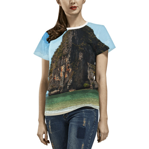 Phra-Nang Krabi Thailand All Over Print T-Shirt for Women (USA Size) (Model T40)