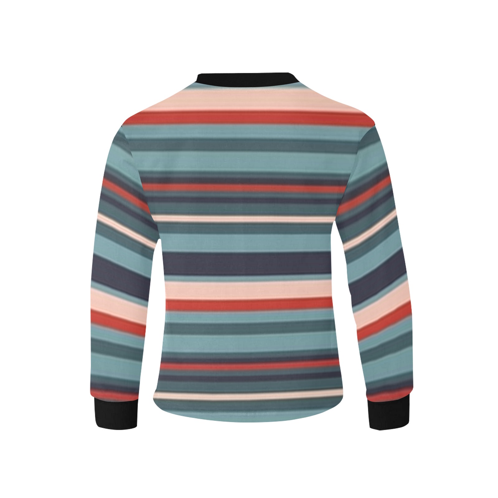 Stripes Kids' Rib Cuff Long Sleeve T-shirt (Model T64)