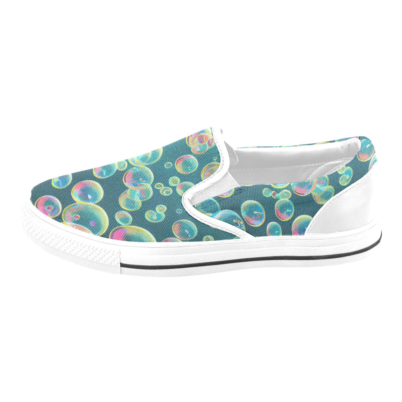 bubbles_pattern_6 w Slip-on Canvas Shoes for Kid (Model 019)