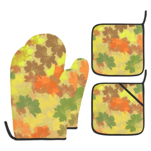 Autumn Leaves / Fall Leaves Oven Mitt & Pot Holder