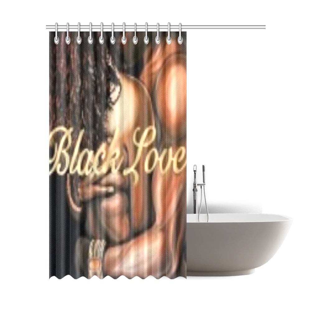 Black Love shower curtain Shower Curtain 72"x84"