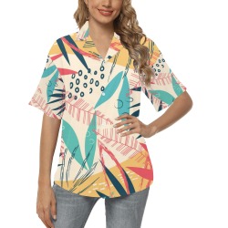 Colorful Tropical Pattern (8) All Over Print Hawaiian Shirt for Women (Model T58)