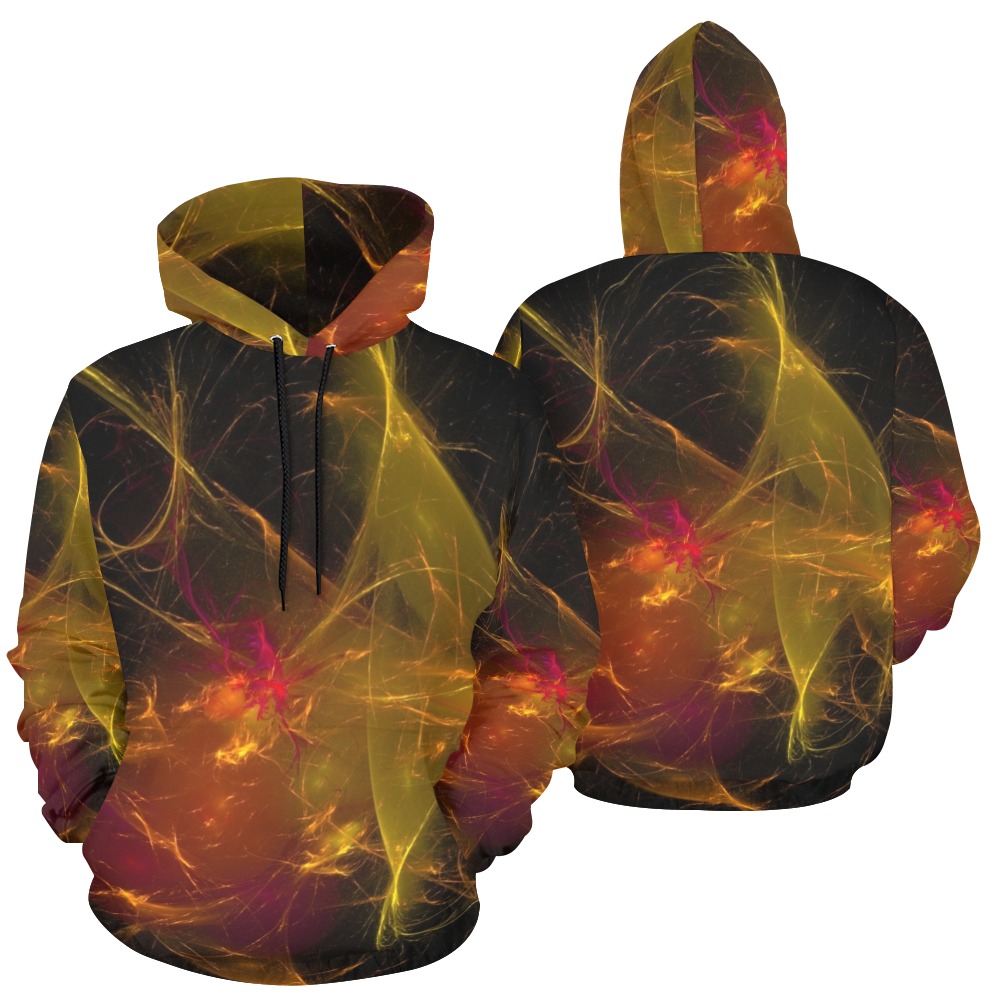 Fractal All Over Print Hoodie for Women (USA Size) (Model H13)