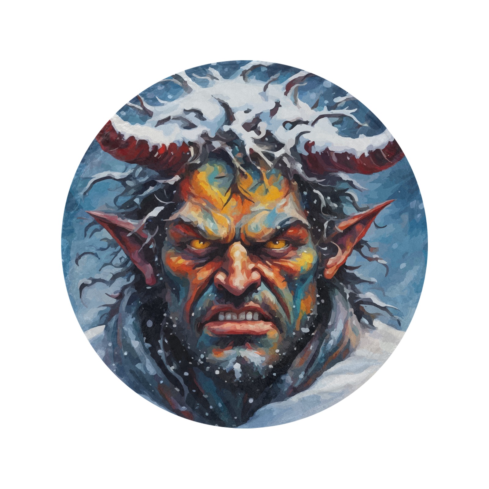 Funny Demon Of Winter Monster Man Four Seasons Circular Ultra-Soft ...