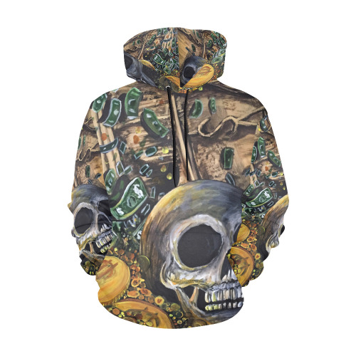 Time Is Money All Over Print Hoodie for Men (USA Size) (Model H13)