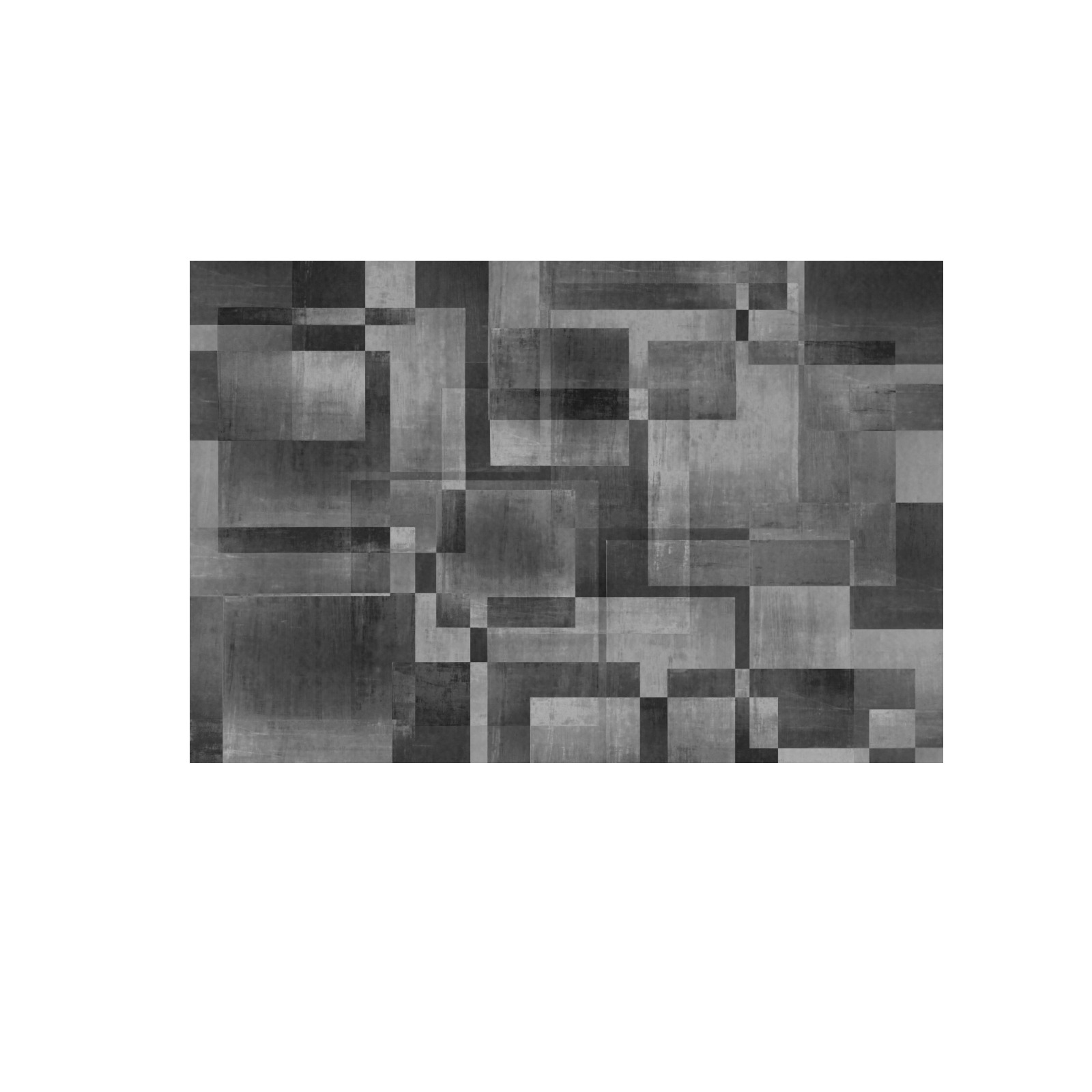 cubes black Frame Canvas Print 48"x32"