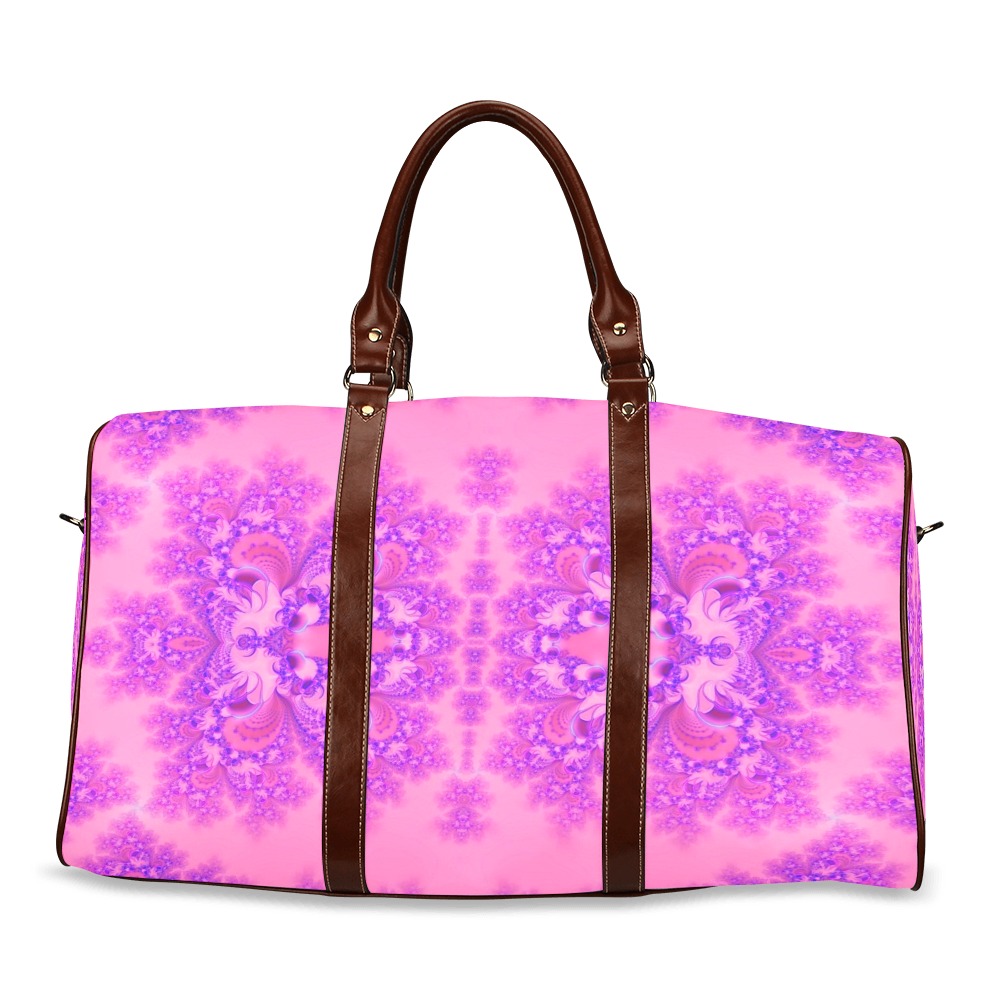 Purple and Pink Hydrangeas Frost Fractal Waterproof Travel Bag/Small (Model 1639)