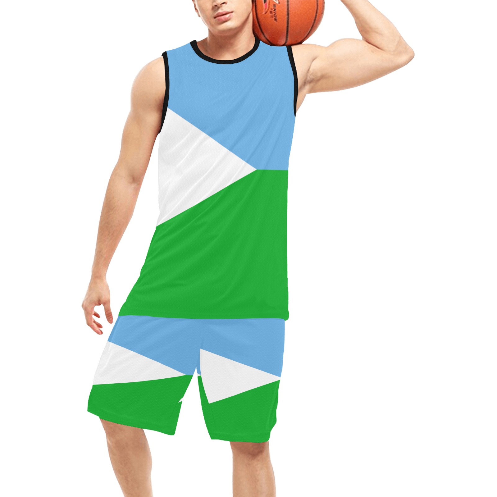 Flag_of_Djibouti.svg Basketball Uniform with Pocket