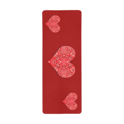 Bandana Hearts on Red Gaming Mousepad (31"x12")