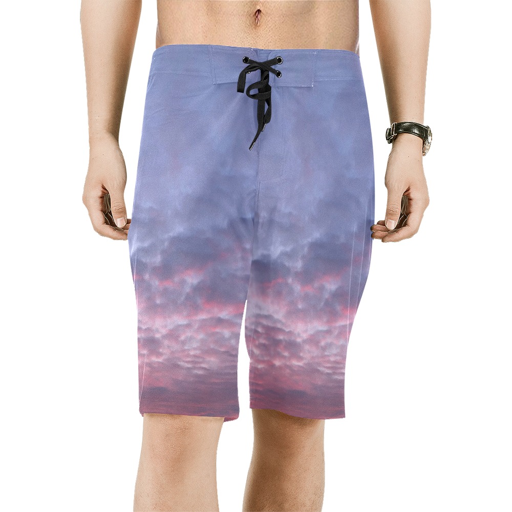 Morning Purple Sunrise Collection Men's All Over Print Board Shorts (Model L16)