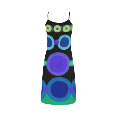 Circles Abstract Art to Wear Alcestis Slip Dress (Model D05)