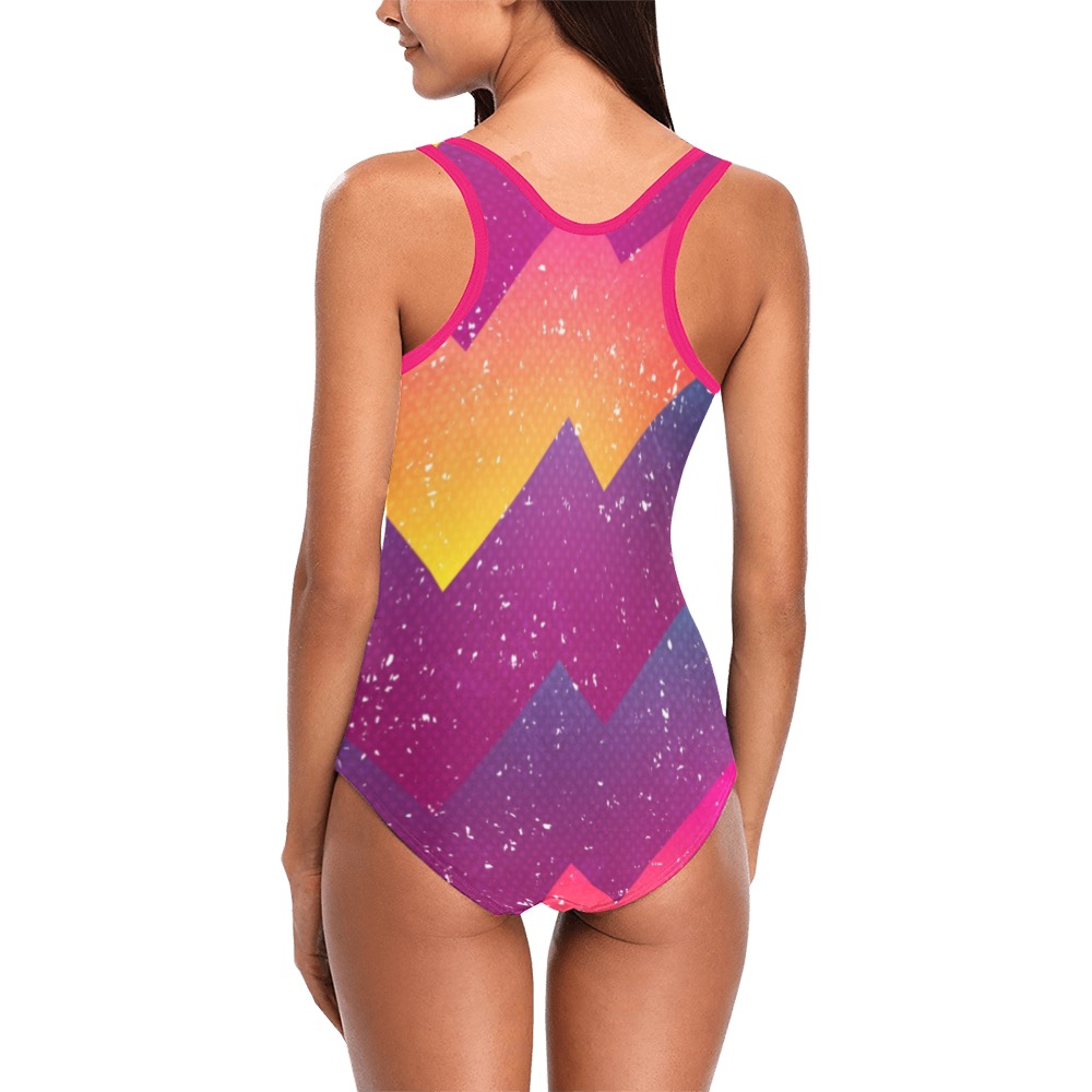 Colorful Vest One Piece Swimsuit (Model S04)