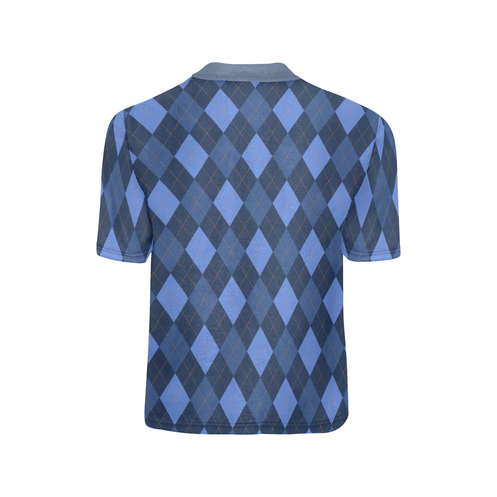 Blue Argyle Little Boys' All Over Print Crew Neck T-Shirt (Model T40-2)