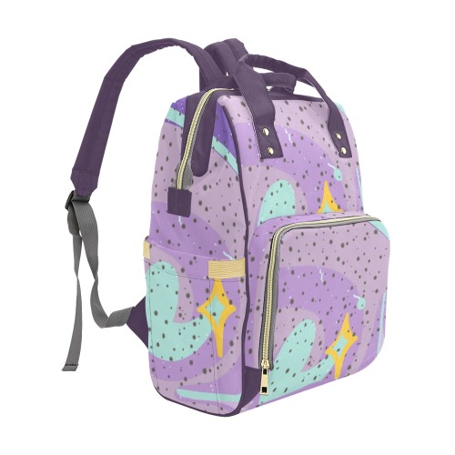 Purple Multi-Function Diaper Backpack/Diaper Bag (Model 1688)