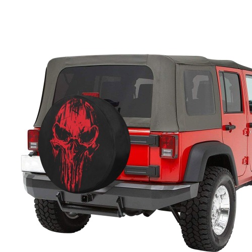 Red Punisher Spare Cover 32 Inch Spare Tire Cover