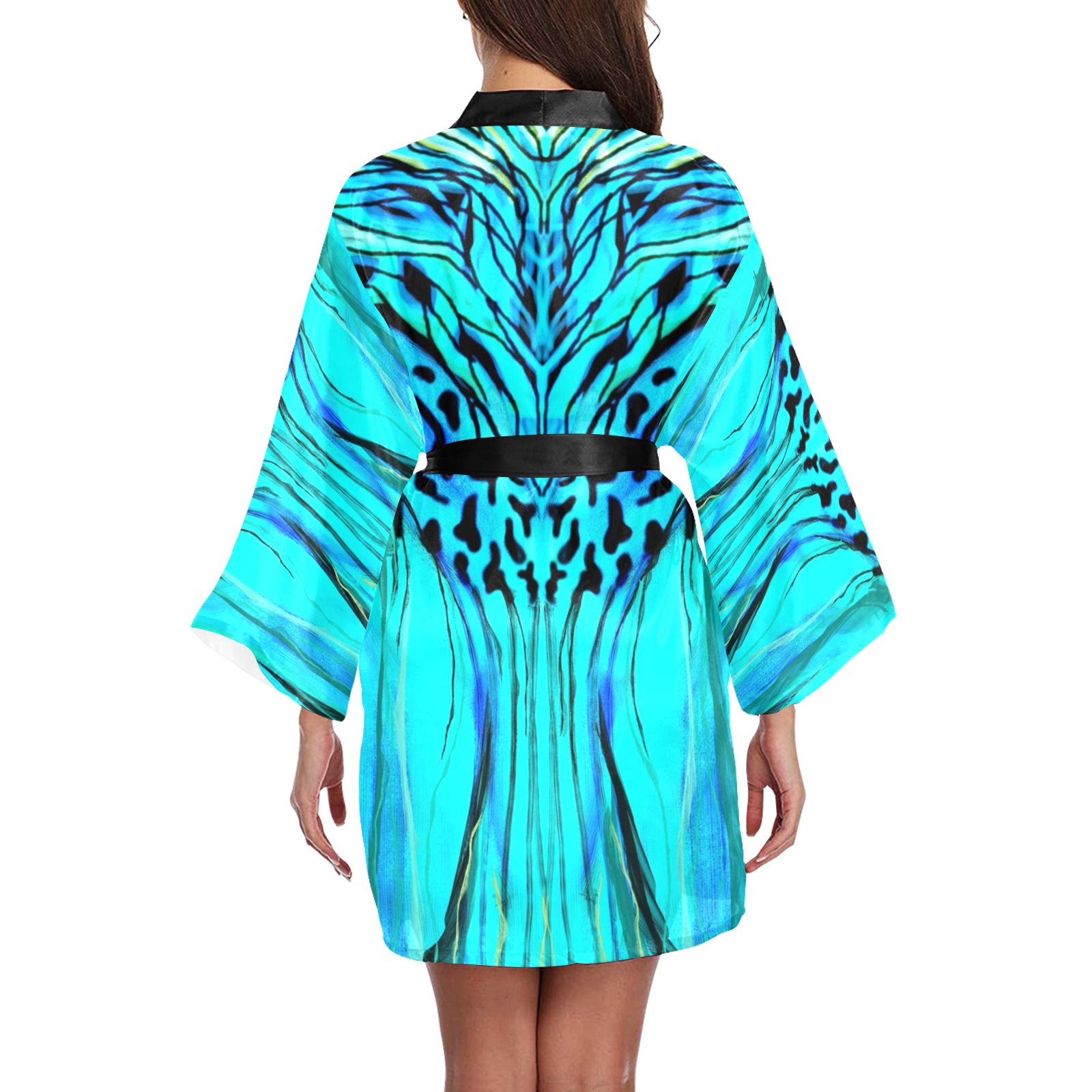 turquoise Long Sleeve Kimono Robe