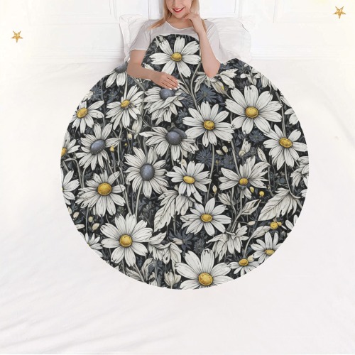 Fabulous Florals 12 Circular Ultra-Soft Micro Fleece Blanket 47"