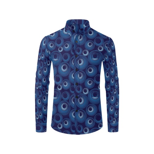 Blue Rings Men's All Over Print Casual Dress Shirt (Model T61)
