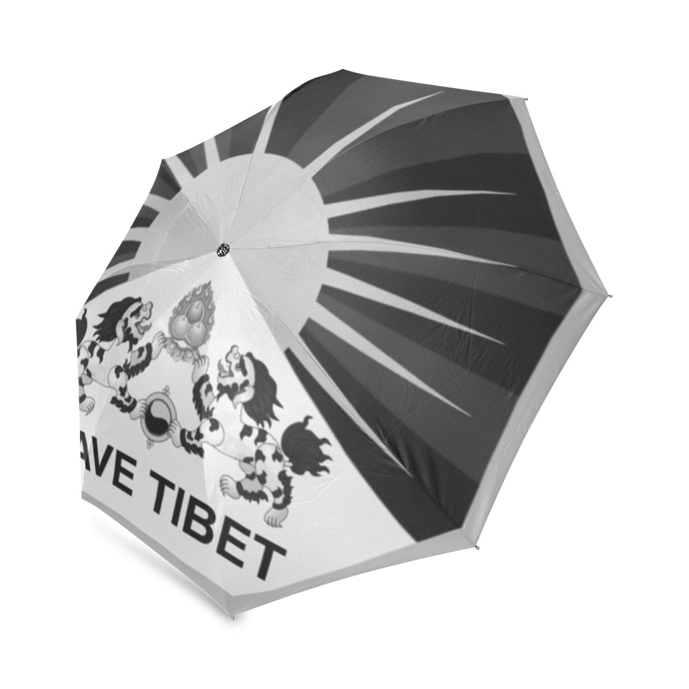 Tibet Umbrella Black & White Foldable Umbrella (Model U01)