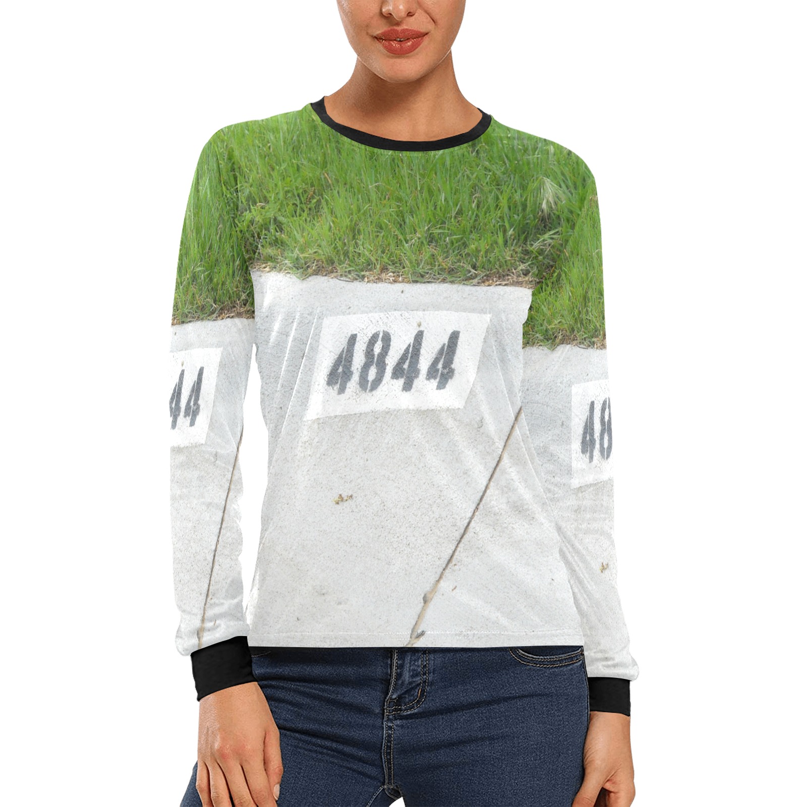 Street Number 4844 Women's All Over Print Long Sleeve T-shirt (Model T51)