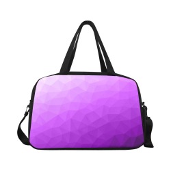 Purple gradient geometric mesh pattern Fitness Handbag (Model 1671)