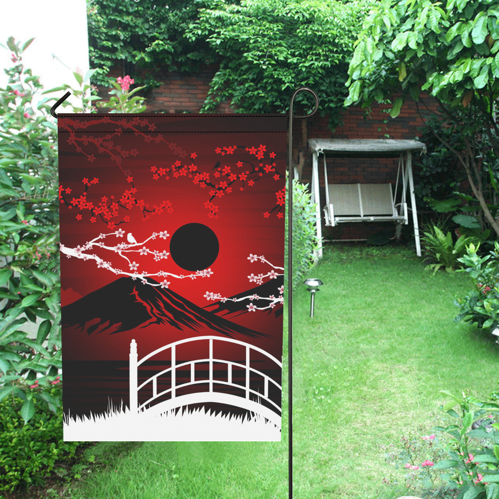 Red Blossom Garden Flag 12‘’x18‘’(Twin Sides)