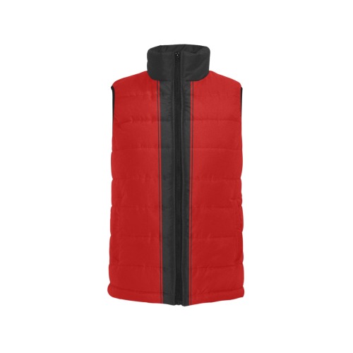Red Black Stripe Racing Men's Padded Vest Jacket (Model H44)
