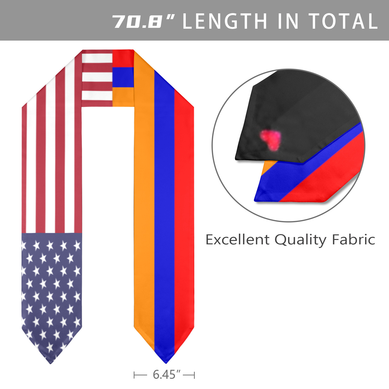 Armenian USA Flag Graduation Stole