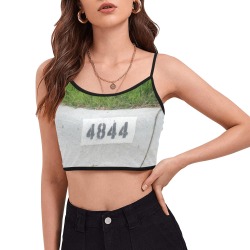 Street Number 4844 Women's Spaghetti Strap Crop Top (Model T67)