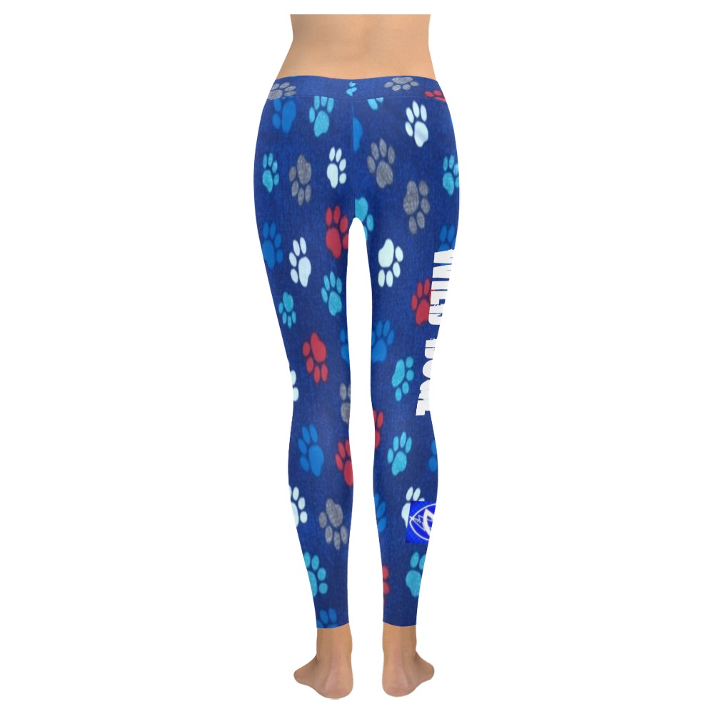 Dionio Clothing - Wild Dogz Leggings (Ladies) Women's Low Rise Leggings (Invisible Stitch) (Model L05)