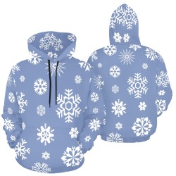 White Snowflakes Snowfall Winter Pattern All Over Print Hoodie for Men (USA Size) (Model H13)