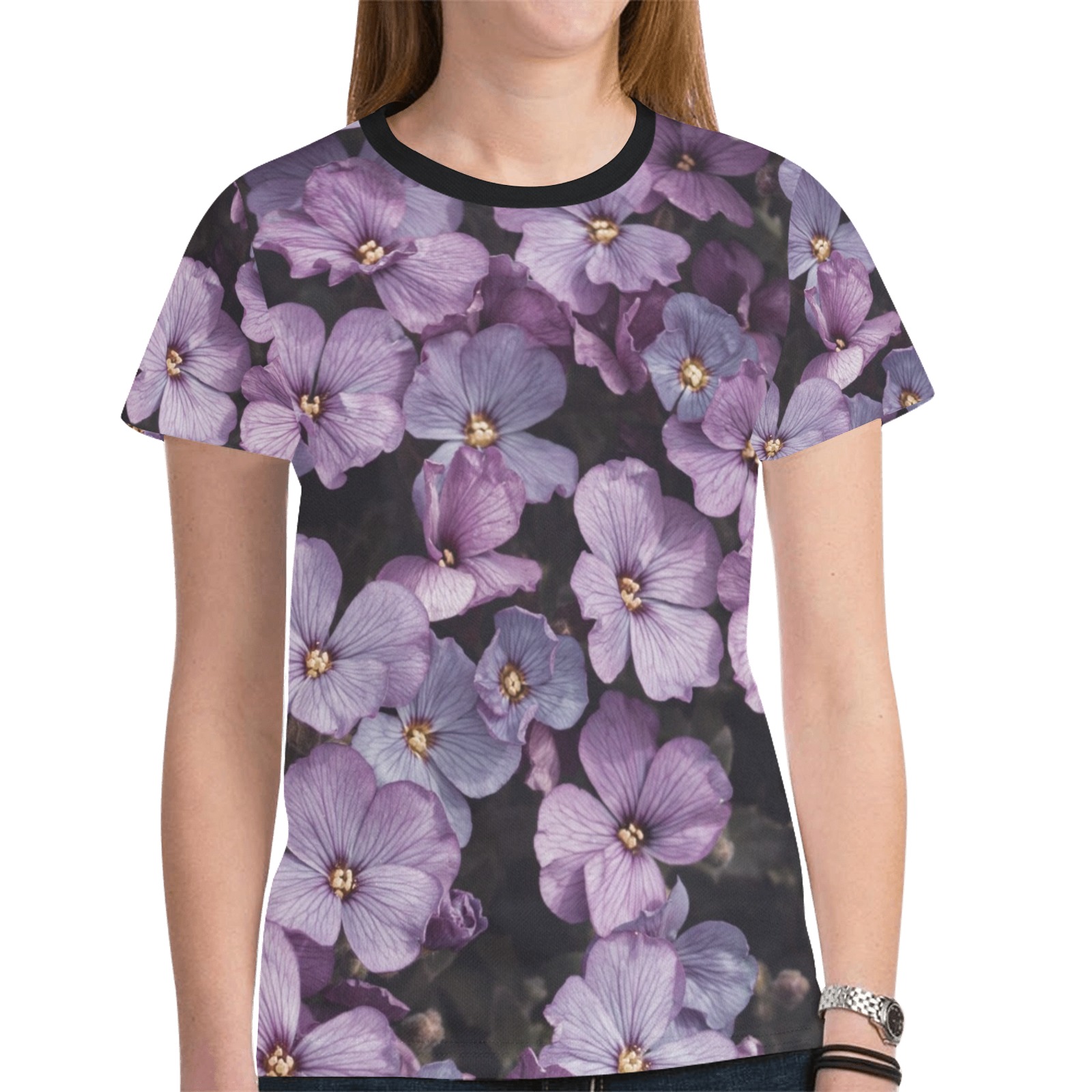 Violets New All Over Print T-shirt for Women (Model T45)