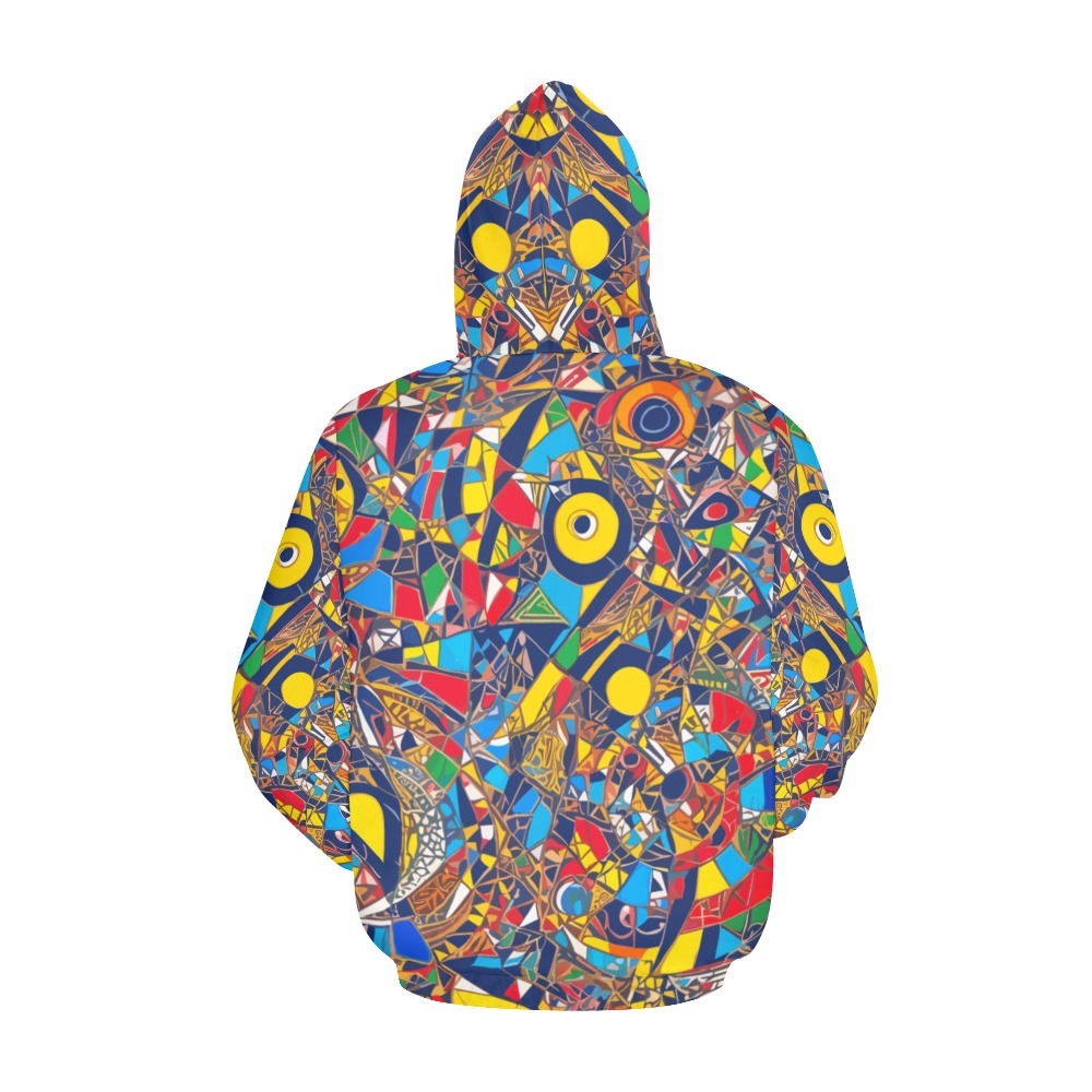 Modernist version of an African themed pattern. All Over Print Hoodie for Women (USA Size) (Model H13)