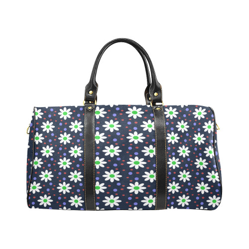 daisy dots navy blue