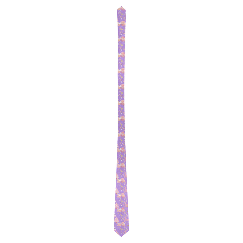 Pink and Purple and Gold Christmas Design Classic Necktie (Two Sides)