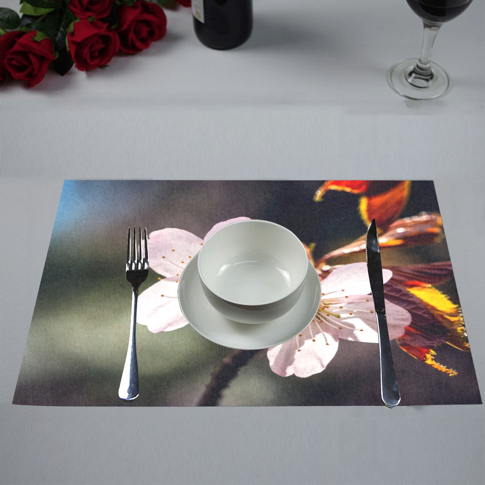 Two beautiful sakura Japanese cherry blossoms. Placemat 12’’ x 18 ...