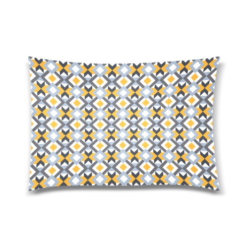 Retro Angles Abstract Geometric Pattern Custom Zippered Pillow Case 20"x30" (one side)