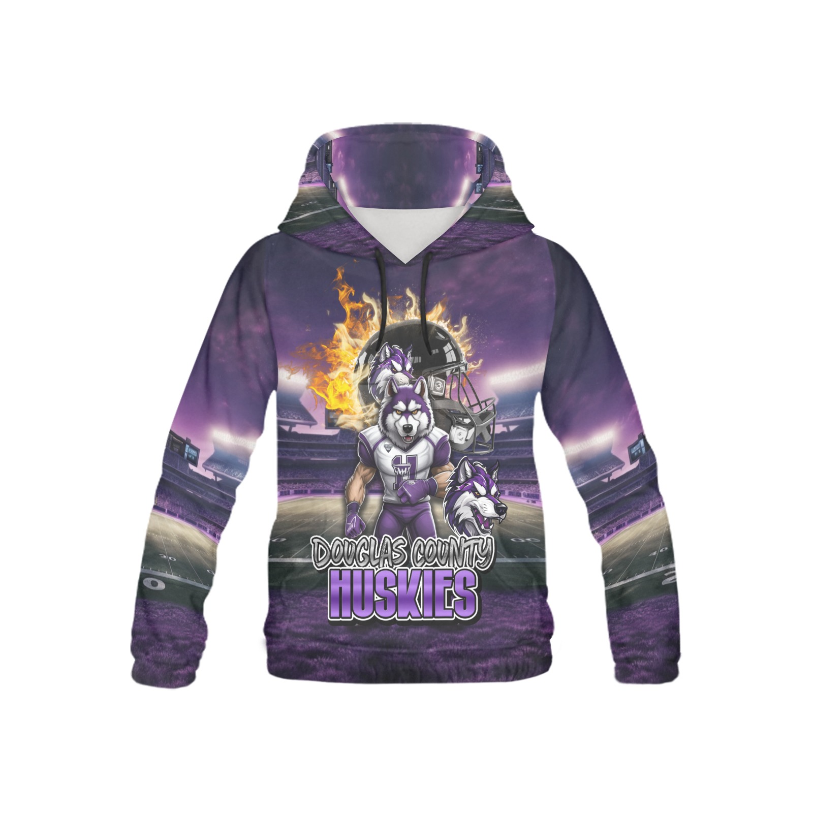 All-Over Hoodie-Huskies All Over Print Hoodie for Kid (USA Size) (Model H13)
