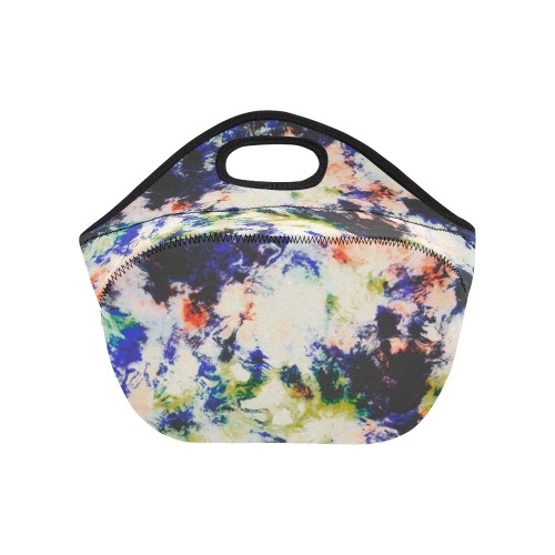 Modern watercolor colorful marbling Neoprene Lunch Bag/Small (Model 1669)