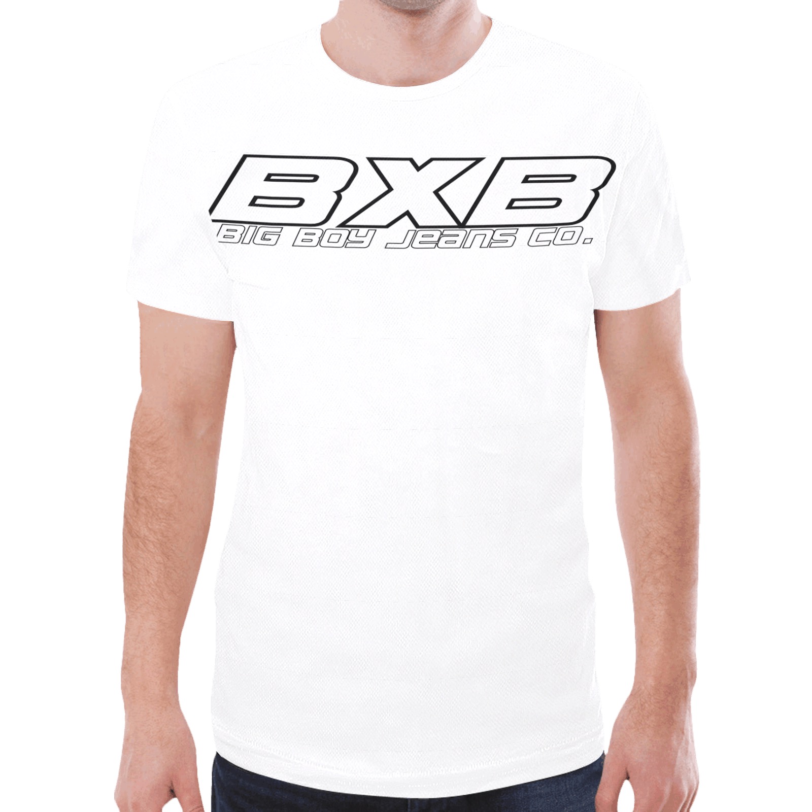 BxB White Tee New All Over Print T-shirt for Men (Model T45)